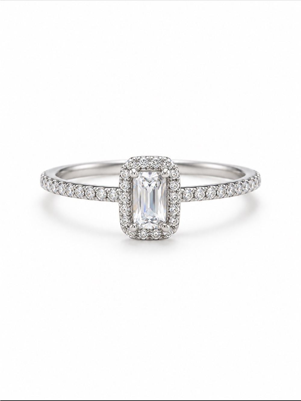 925 Silver 1.0 CTW Moissanite Ring NWT